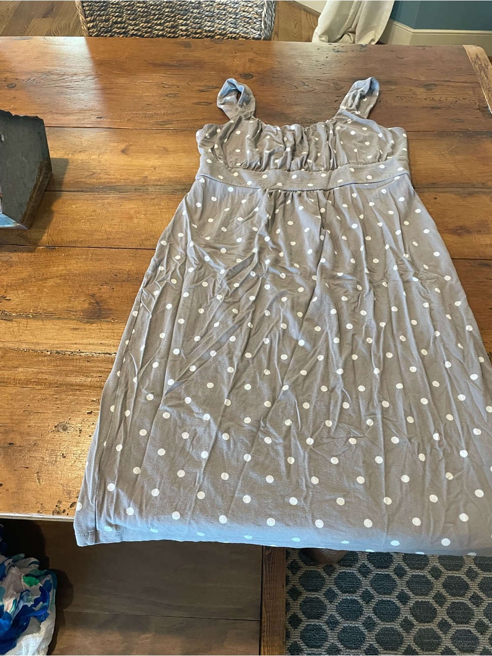 Ann Taylor Taupe Polka Dot Sundress